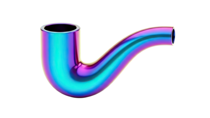 Iridescent Pipe on White Background