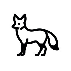 Obraz premium Proud fox silhouette standing confidently with simple cute animal character style On white Background Vector illustration