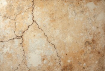 Obraz premium Textured Surface with Cracks and Stains on a Beige Background