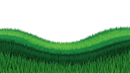 Layered Green Grass Field with Curved Horizon