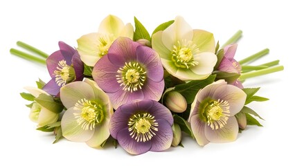 Bouquet of purple and green flowers