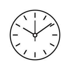 Minimal black and white wall clock with clean circular dial and simple time display.