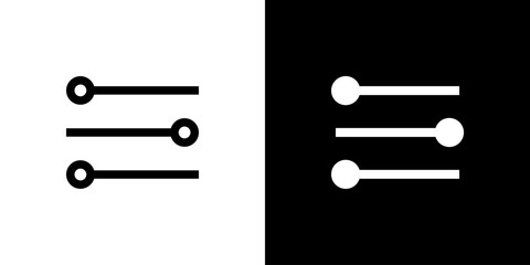 Filter icon concept with flat Black White Background. Vector illustration.