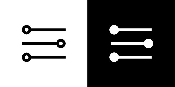 Filter icon concept with flat Black White Background. Vector illustration.