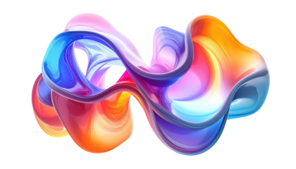 Twisted, flowing, colorful abstract form with vibrant gradient colors