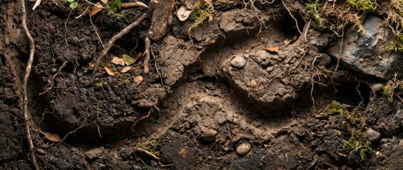 Fototapeta premium warren of interconnected tunnels and burrows detailed in a high-resolution close-up showcasing intricate pathways and textures in a natural underground habitat environment