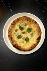 Gourmet Four Cheese Pizza with Fig and Basil