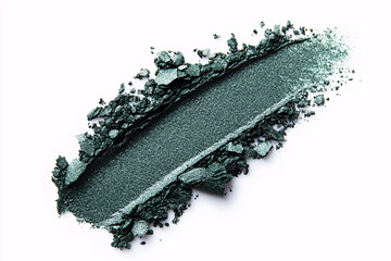 Green eyeshadow makeup swatch on white background