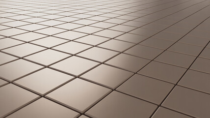 Metallic tiled surface with a diagonal shadow line tiles grid