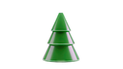 Stylized Green Christmas Tree with White Accents