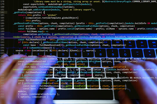 Coding background, Application development and code programming. Technology business computers concept