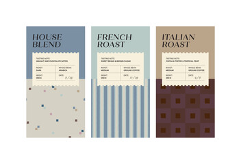 Packaging design for coffee. Vector vintage product label template. Retro package with Coffee branch.