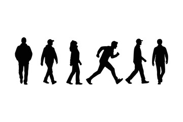 "Black and White Silhouette of  Diverse Standing Together in Traditional Robes &ndash; Minimalist Vector Art Icon Representing Unity, Cultural Diversity, and Feminine Strength"