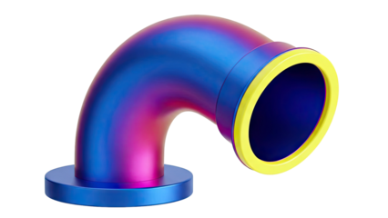 Iridescent Pipe with Yellow Flange