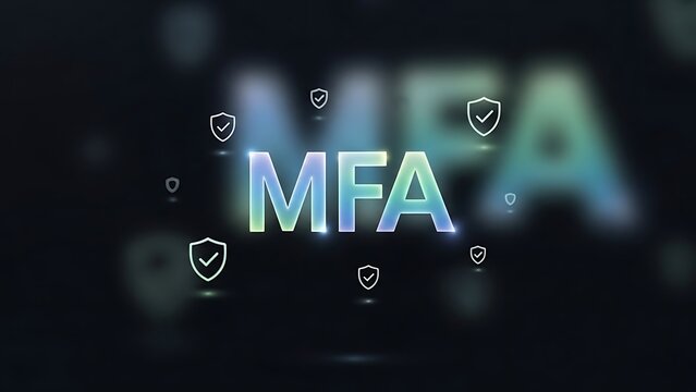 MFA security authentication concept with shield icons