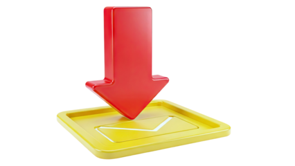 Red Arrow Pointing to Yellow Envelope Icon