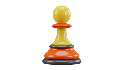 Stylized Yellow and Orange Chess Pawn