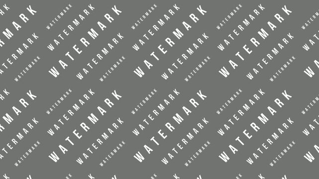 A looping animated pattern of the word "WATERMARK" in white, diagonally arranged on a dark grey background. Perfect for protecting content or as a subtle design element.