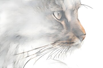 Extreme macro texture of big cat fur with detailed hair strands and natural pattern, rich contrast between dark and light areas under soft cinematic lighting for luxury wallpaper use - AI Generated