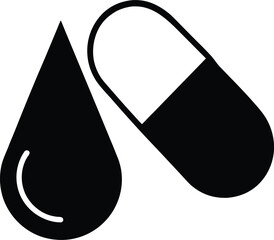 Medicine Pill and Drop Icon