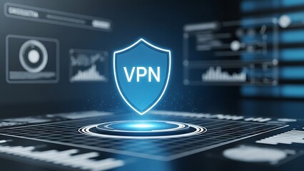 Secure online protection with VPN shield on digital interface