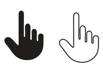 Fototapeta premium Hand Cursor Icon Set Pointing Up Finger Clicking for Web UI UX Design