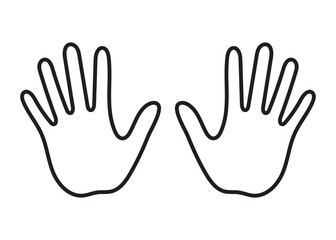 Obraz premium Two Open Hands Outline Icon, Simple Line Hand Symbol, Palm Gesture Vector Illustration