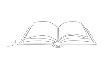 World book day concept one-line drawing