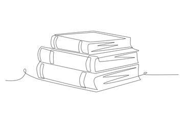 World book day concept one-line drawing