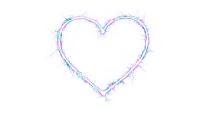Sparkling heart illustration isolated on transparent background