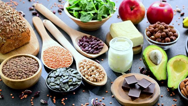 Food products rich in magnesium.