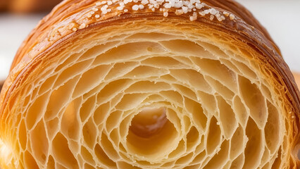 Golden croissant with delicate layers