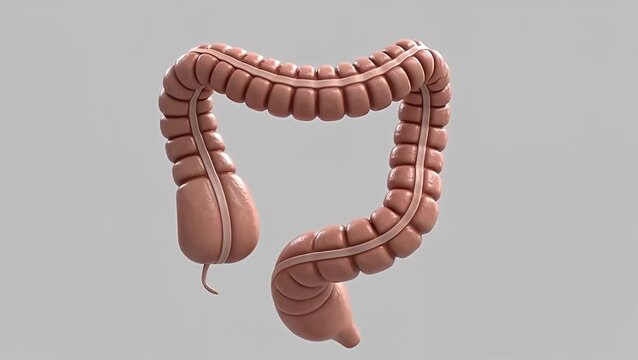 Detailed 3D Medical Model of Human Large Intestine Colon Anatomy