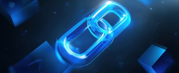 The Link Futuristic Glowing Digital Chain Representing Secure Blockchain Network Connectivity And Innovation