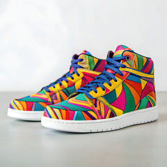 colorful sneakers mock up design