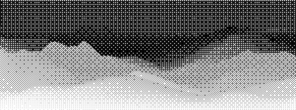 Bitmap black bit with game bg and pattern gradient for dither 8 background. Pixel design texture and vintage spread with background dot and vanishing blend illustration. Overlay art and horizontal