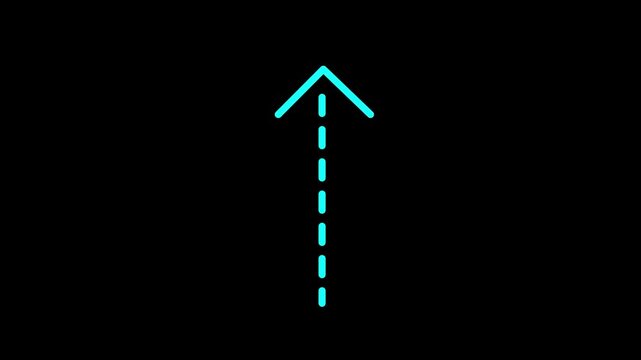 Line art up arrow animation on background. Line dot arrow animation.