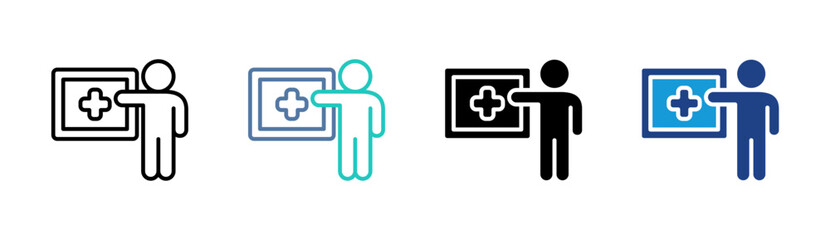 Health Training icon set multiple style collection