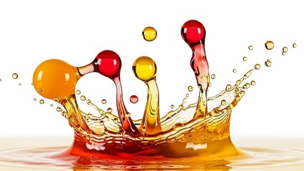 Vibrant liquid splash forming abstract shapes with rich colors and dynamic motion