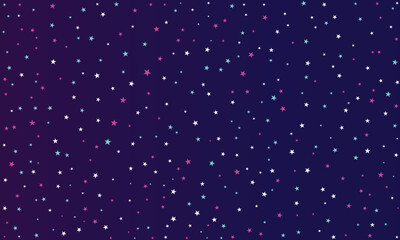 Abstract starry night sky pattern background. Dark gradient texture with colorful scattered dots, stars, or confetti for space, galaxy, or festive wallpaper design.