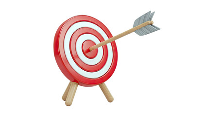 Arrow hitting bullseye on target