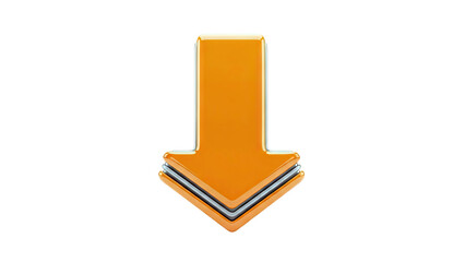 Orange 3D Arrow Pointing Downward