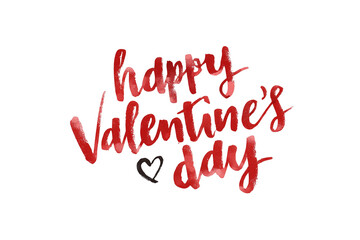 Happy valentines day greeting with heart on transparent background