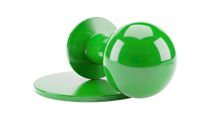 Shiny Green Sphere Door Knob on White Background