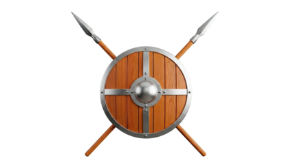 Viking Shield and Crossed Spears