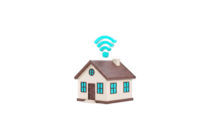 Smart Home Concept: House with WiFi Symbol