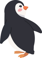 Obraz premium Happy Little Penguin Cartoon 