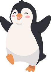 Obraz premium Happy Little Penguin Cartoon 