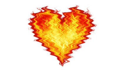 Fiery heart illustration isolated on transparent background
