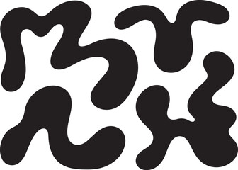 Abstract Black Shapes on White Background Illustration